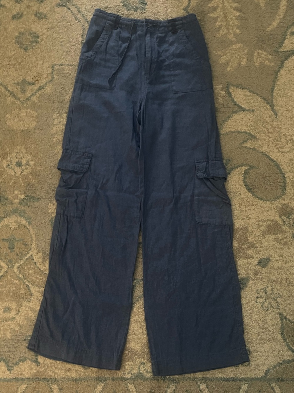 Navy blue linen pants . Size small